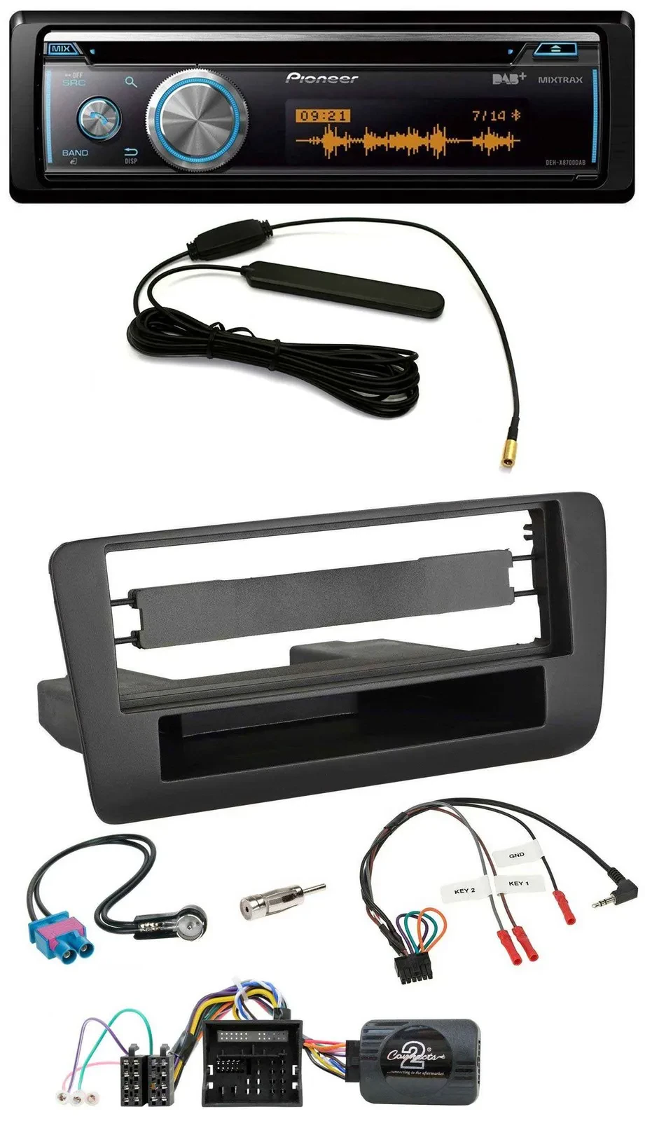 Pioneer CD USB Bluetooth DAB Lenkrad Autoradio für Audi A1 (ab 2010)