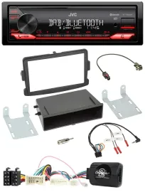 Автомагнитола для Dacia JVC Bluetooth USB DAB, поддержка управления с руля (Dokker/Duster/Lodgy, с 2012), чёрная