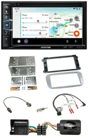 Alpine Bluetooth TMC USB DAB 2DIN Lenkrad Navigation für Ford Mondeo S-Max 07-14