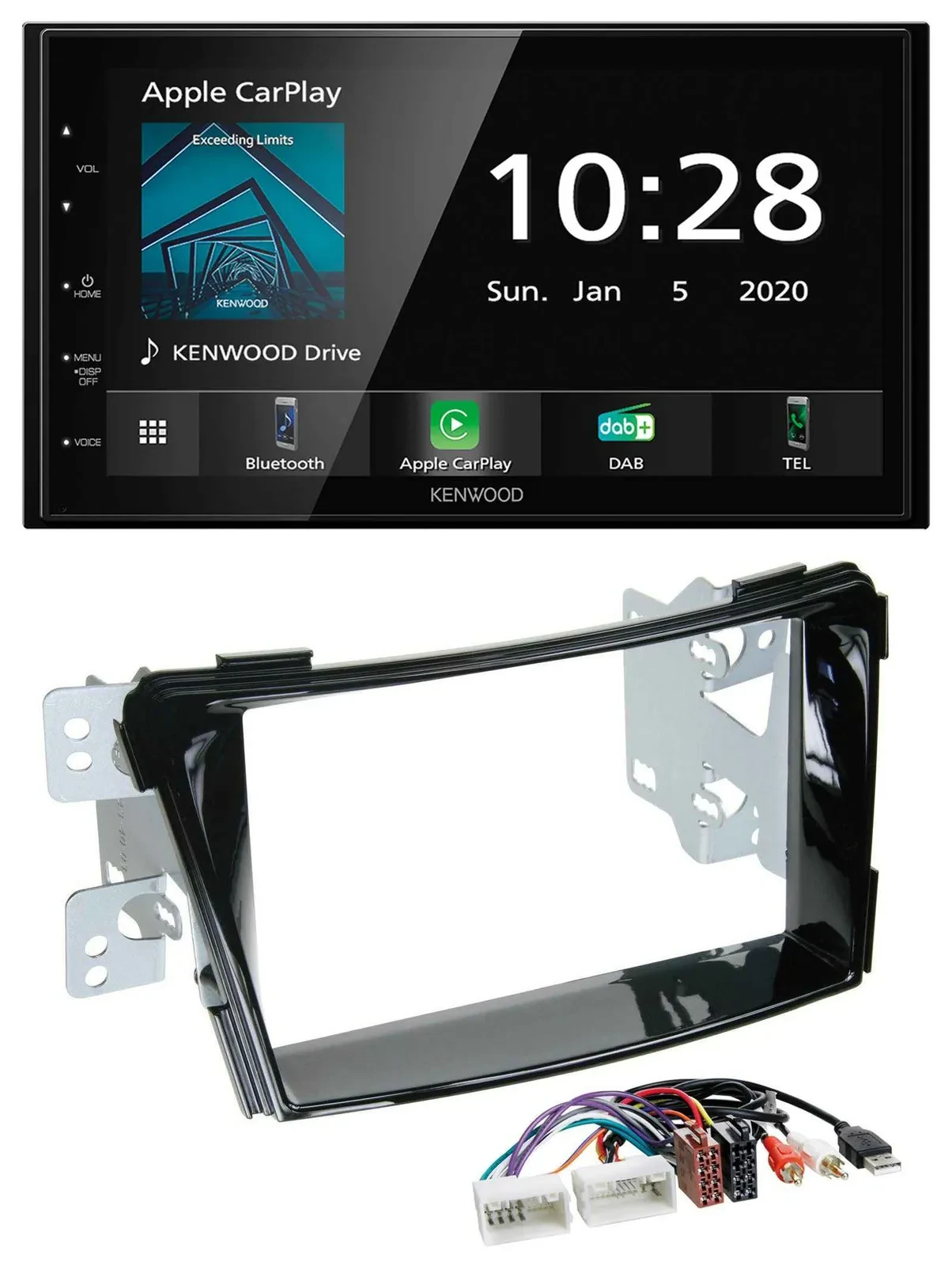 Kenwood Bluetooth MP3 DAB USB 2DIN Autoradio für Hyundai i40 ab 11 VF Klavierlac