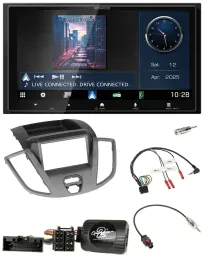 Kenwood Bluetooth 2DIN USB DAB Lenkrad Autoradio für Ford Transit V363 2014-2018