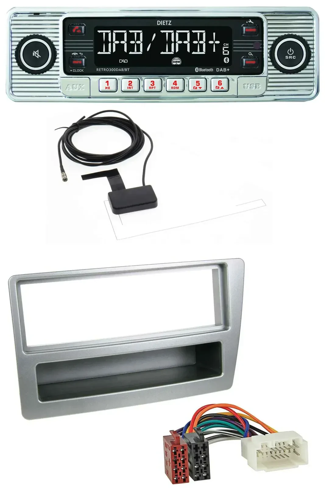 Dietz Bluetooth USB MP3 DAB Autoradio für Honda Civic 04-06 silber autom. Klima