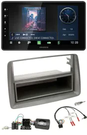Автомагнитола Kenwood Bluetooth, USB, DAB для Fiat Panda 169 (2007–2012), серый