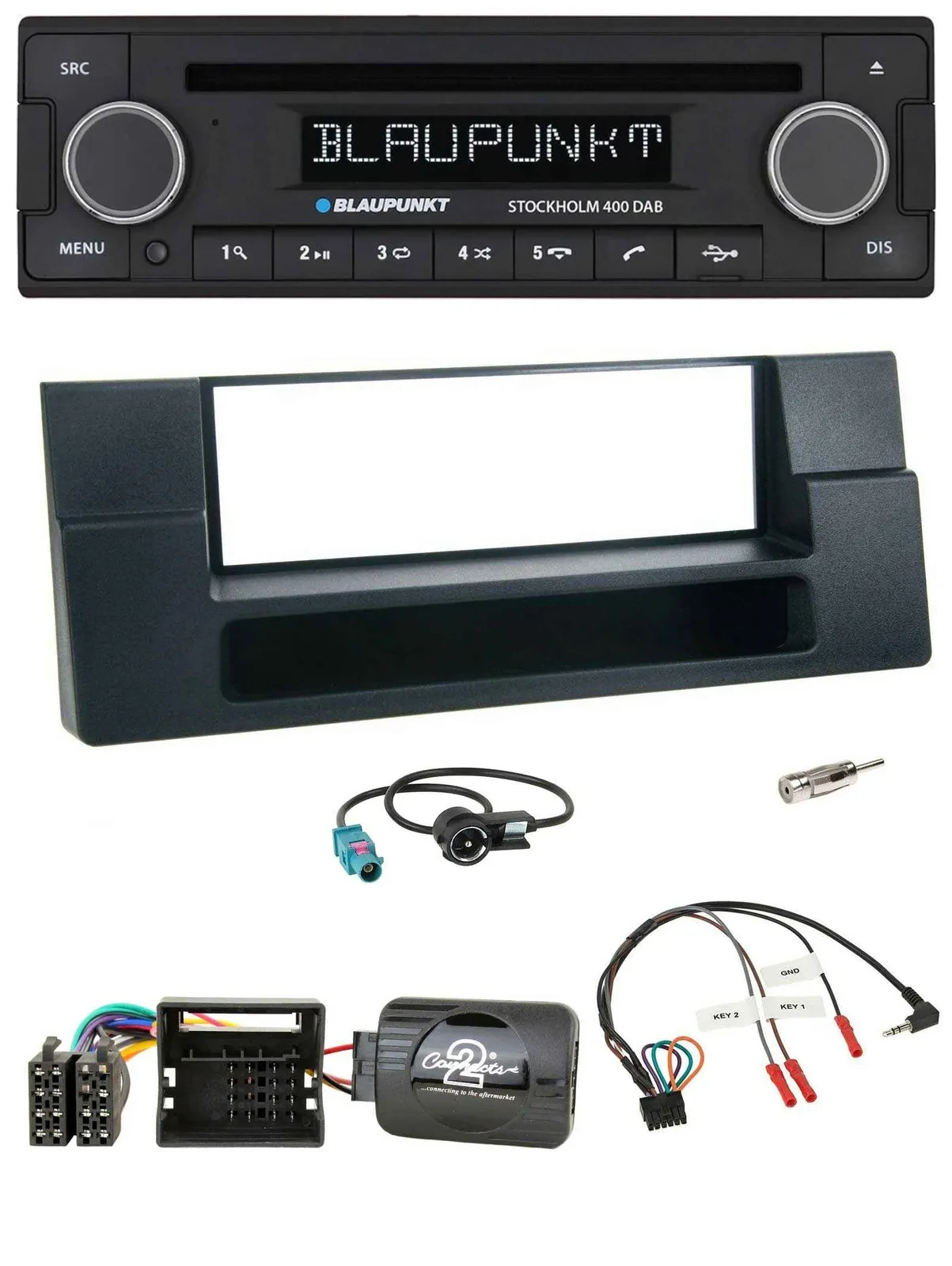 Blaupunkt Lenkrad Bluetooth DAB CD USB Autoradio für BMW 5er E39 X5 Quadlock Abl