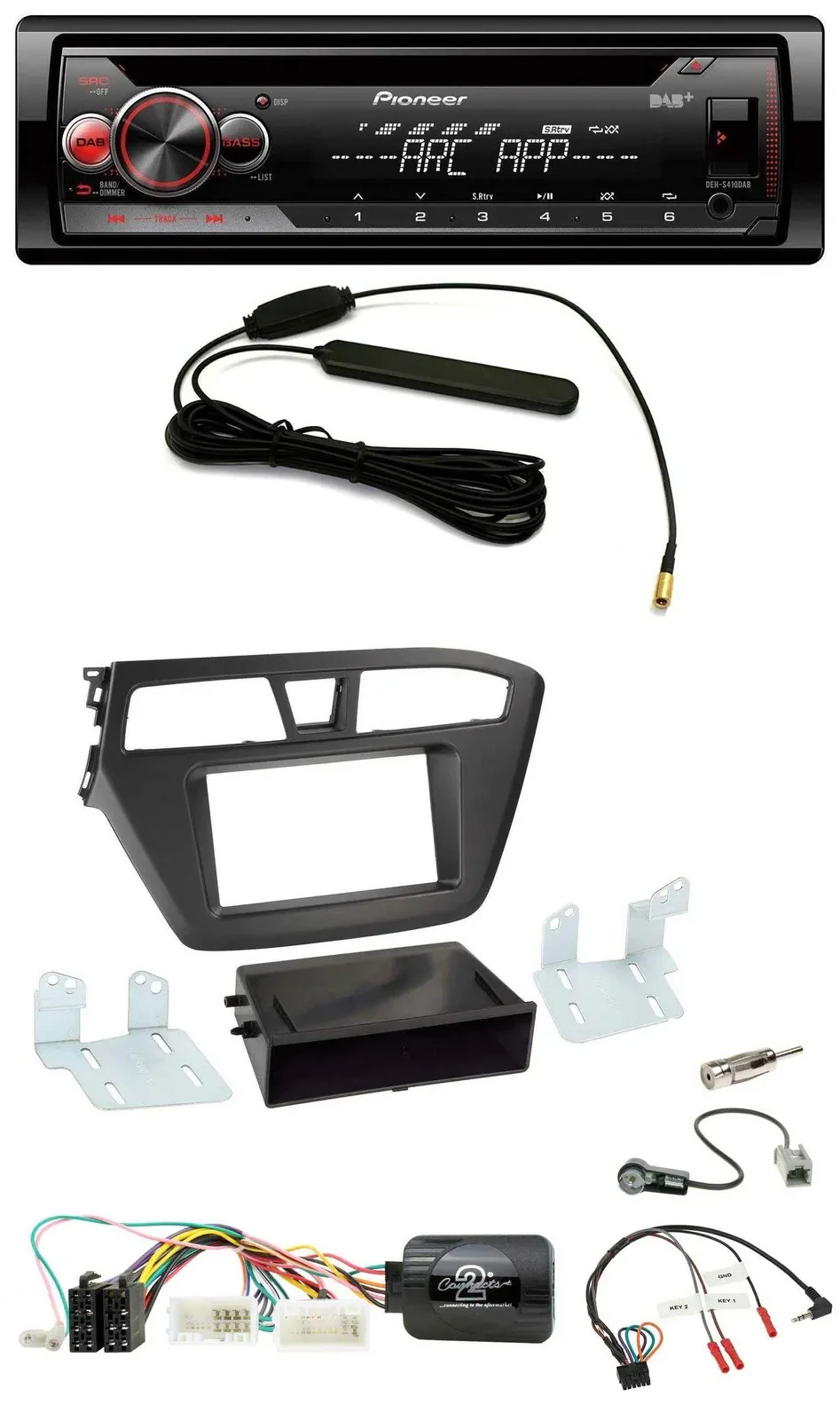 Pioneer CD USB Lenkrad DAB MP3 Autoradio für Hyundai i20 (ab 2015)