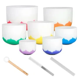 SELA SECLU-SET Crystal Singing Bowl Chakra Set Lot