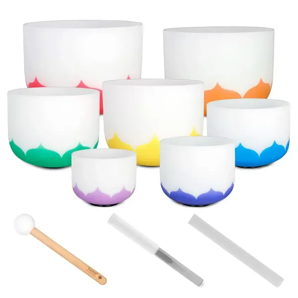 SELA SECLU-SET Crystal Singing Bowl Chakra Set Lot