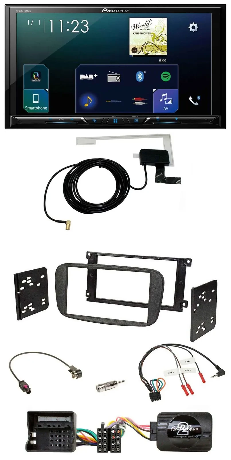 Pioneer 2DIN DAB USB Lenkrad Bluetooth Autoradio für Ford S-Max Mondeo 2007-2014