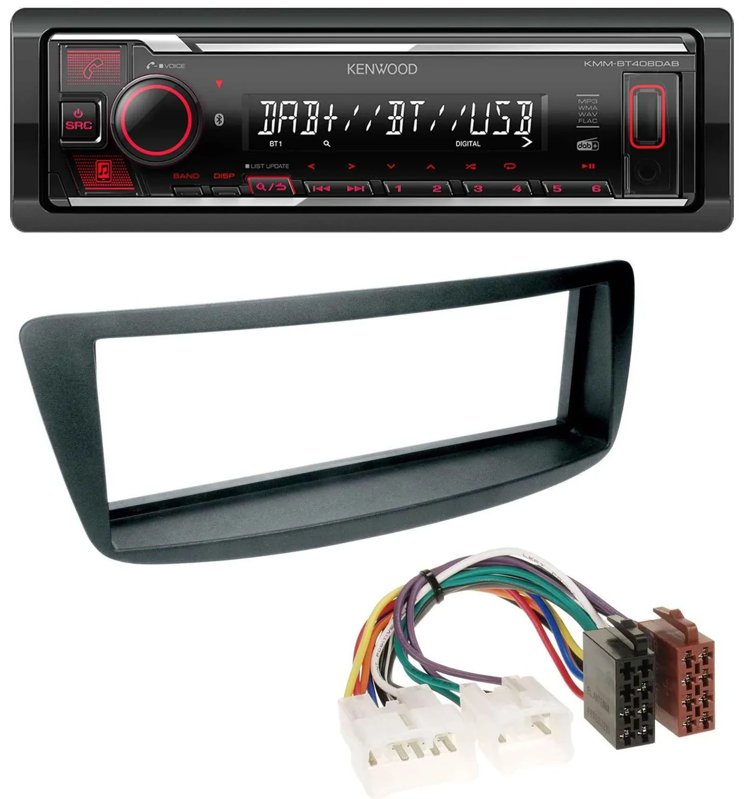 Автомагнитола для Toyota Aygo Kenwood MP3, Bluetooth, USB, DAB (AB1, 2005–2014)