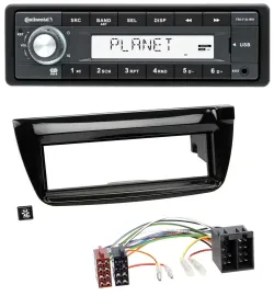 Автомагнитола Continental 1-DIN USB MP3 AUX для Opel Combo (с 2011) и Fiat Doblo (2012–2015)