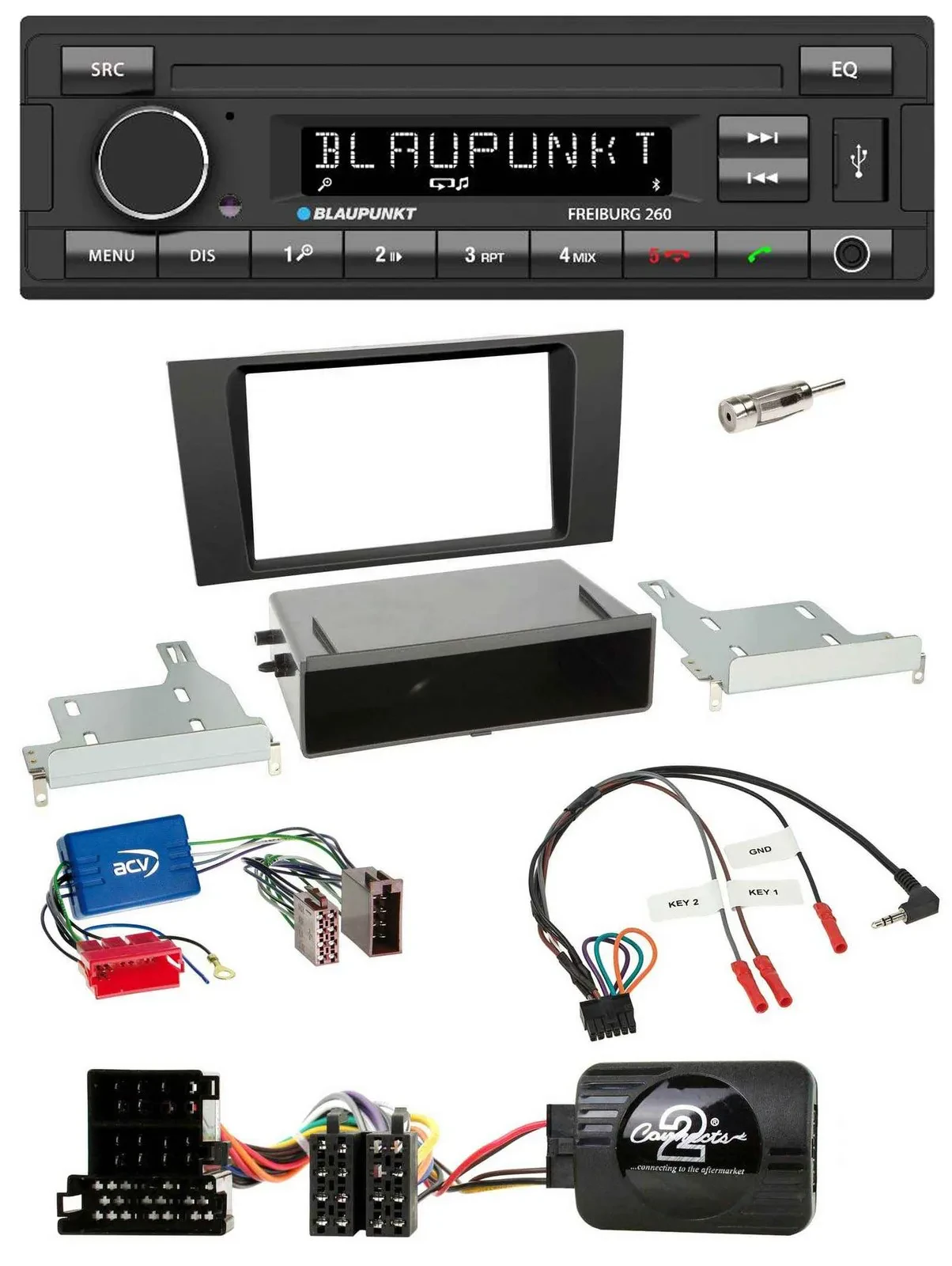 Blaupunkt Lenkrad Bluetooth MP3 USB Autoradio für Audi A4 B5 1999-2001 Aktivsyst