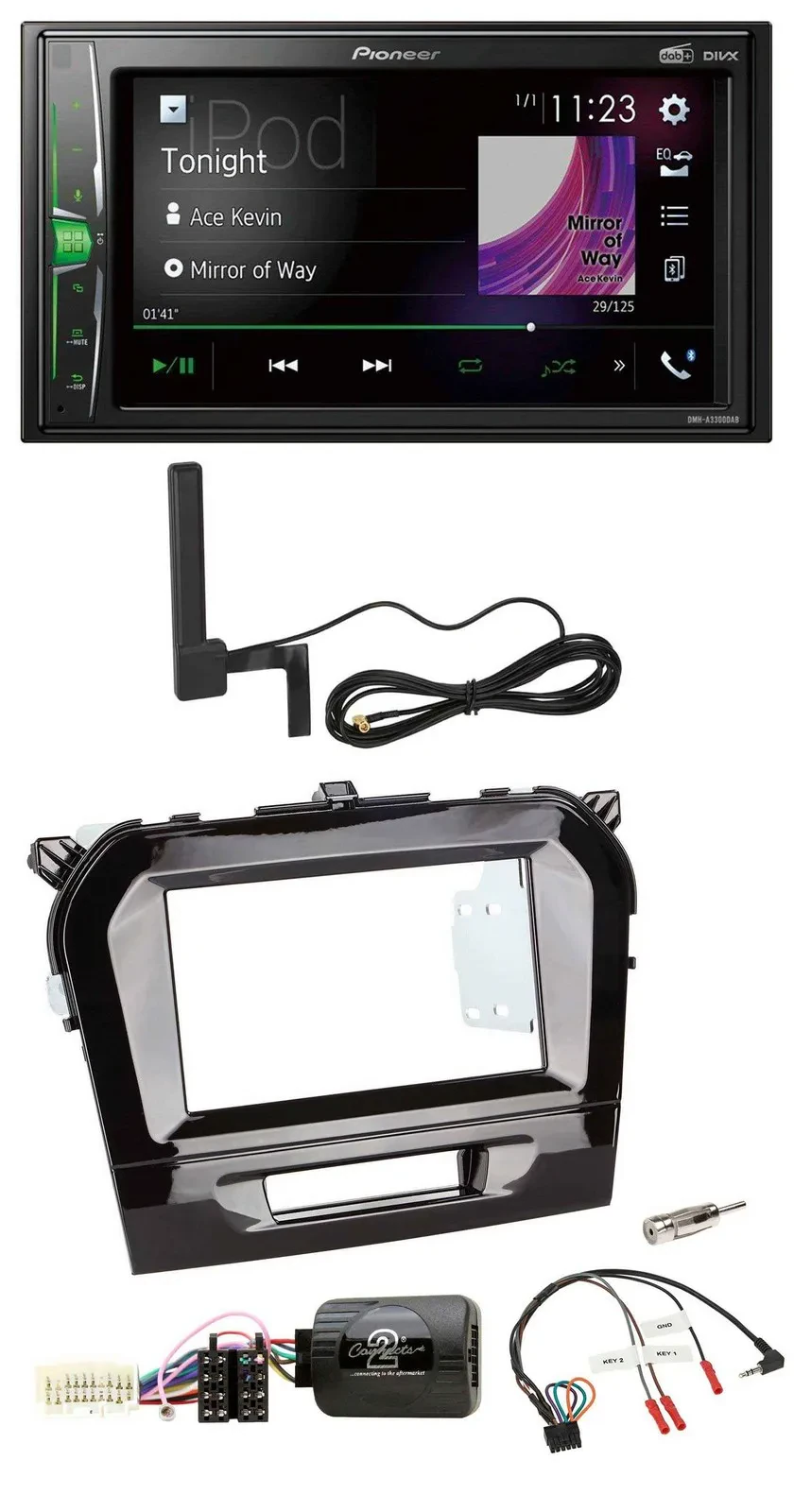 Pioneer MP3 DAB Lenkrad 2DIN Bluetooth Autoradio für Suzuki Vitara ab 2015