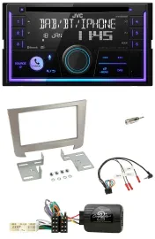 JVC Lenkrad USB 2DIN DAB Bluetooth CD Autoradio für SSangYong Rexton ab 2013
