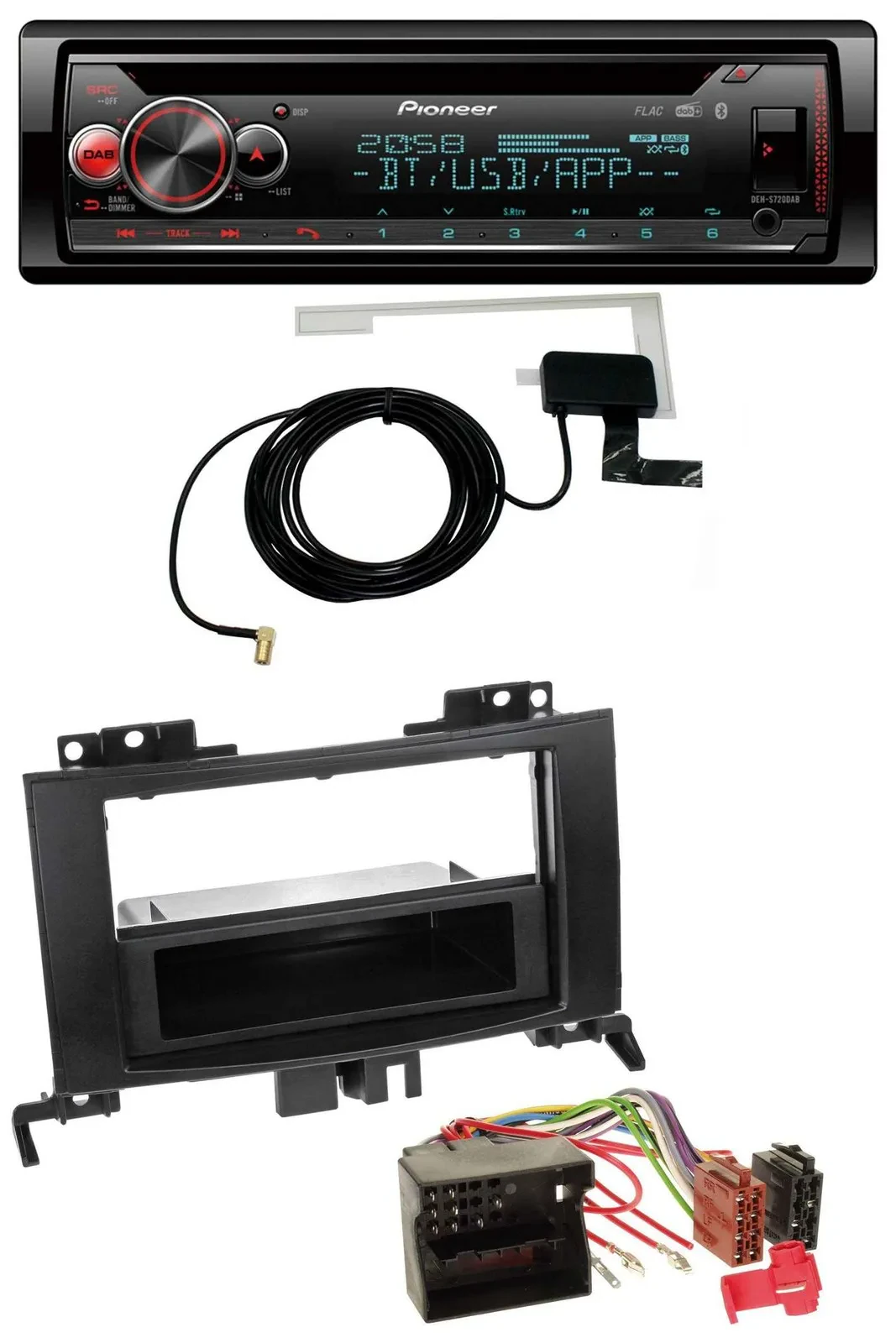 Автомагнитола Pioneer DAB, CD, MP3, USB, Bluetooth для Mercedes Sprinter (с 2006), черный