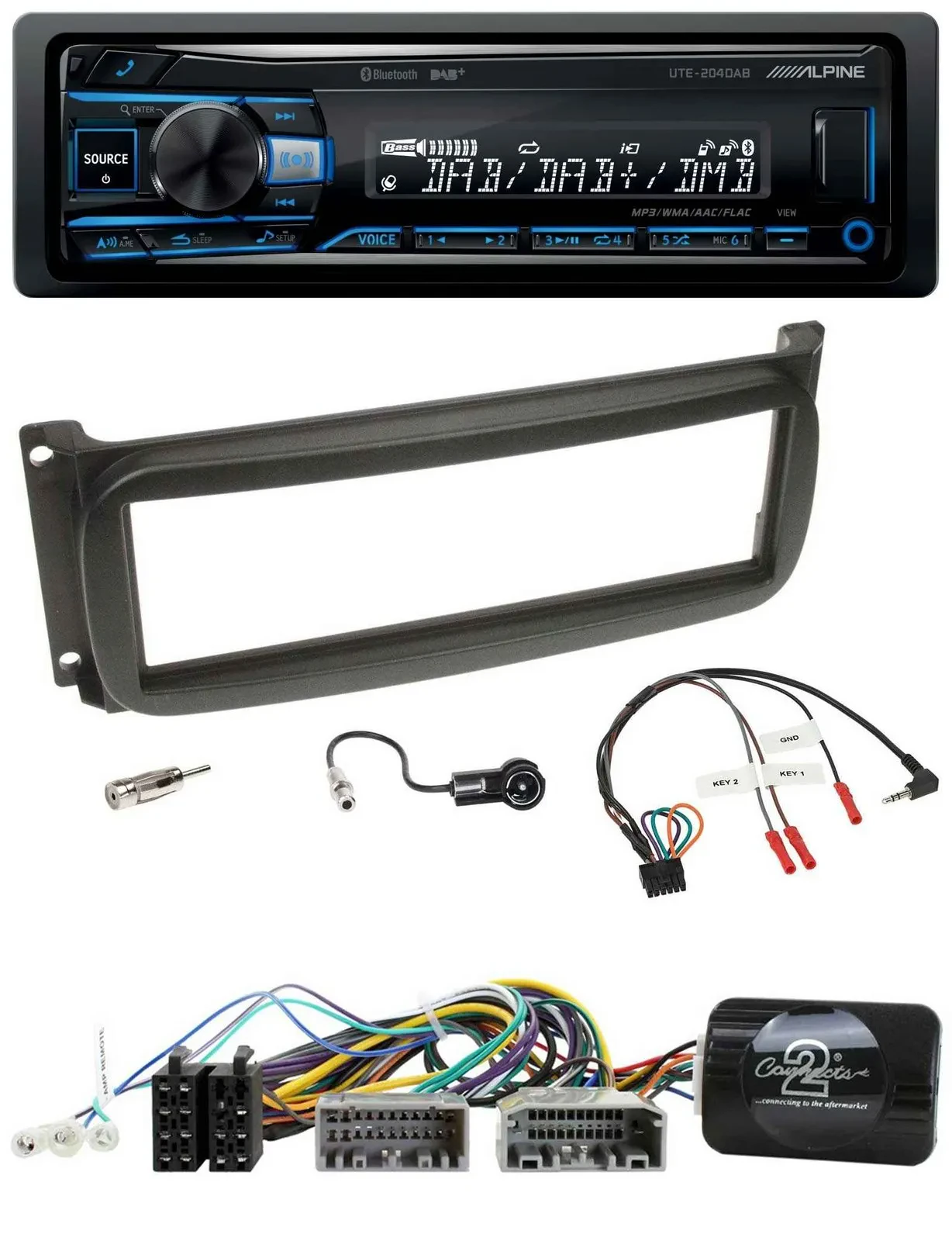 Alpine USB Bluetooth DAB Lenkrad Autoradio für Chrysler Dofge RAM ab 2002