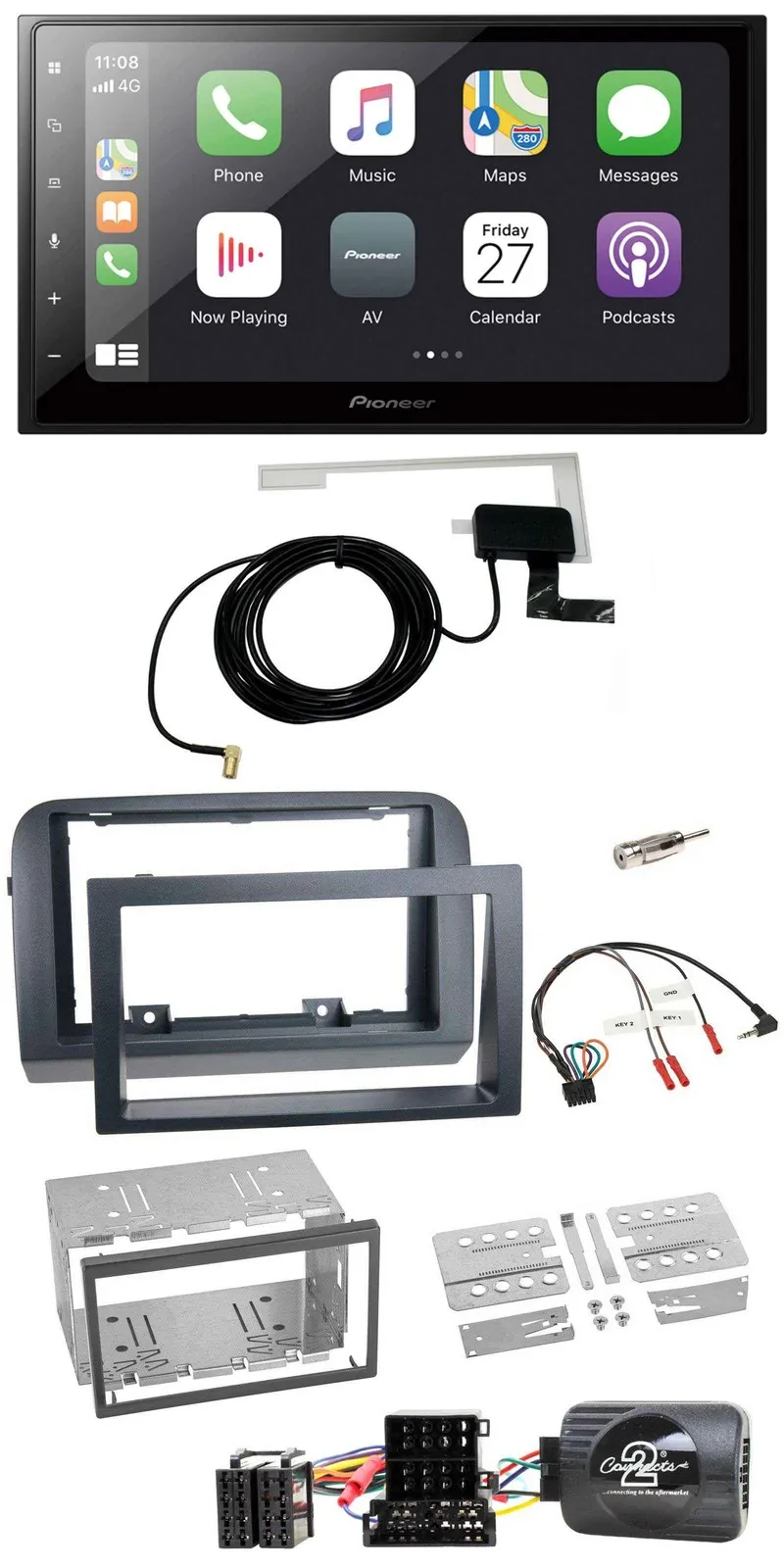 Автомагнитола для Fiat Croma (2005–2010) Pioneer 2DIN, Bluetooth, DAB, USB
