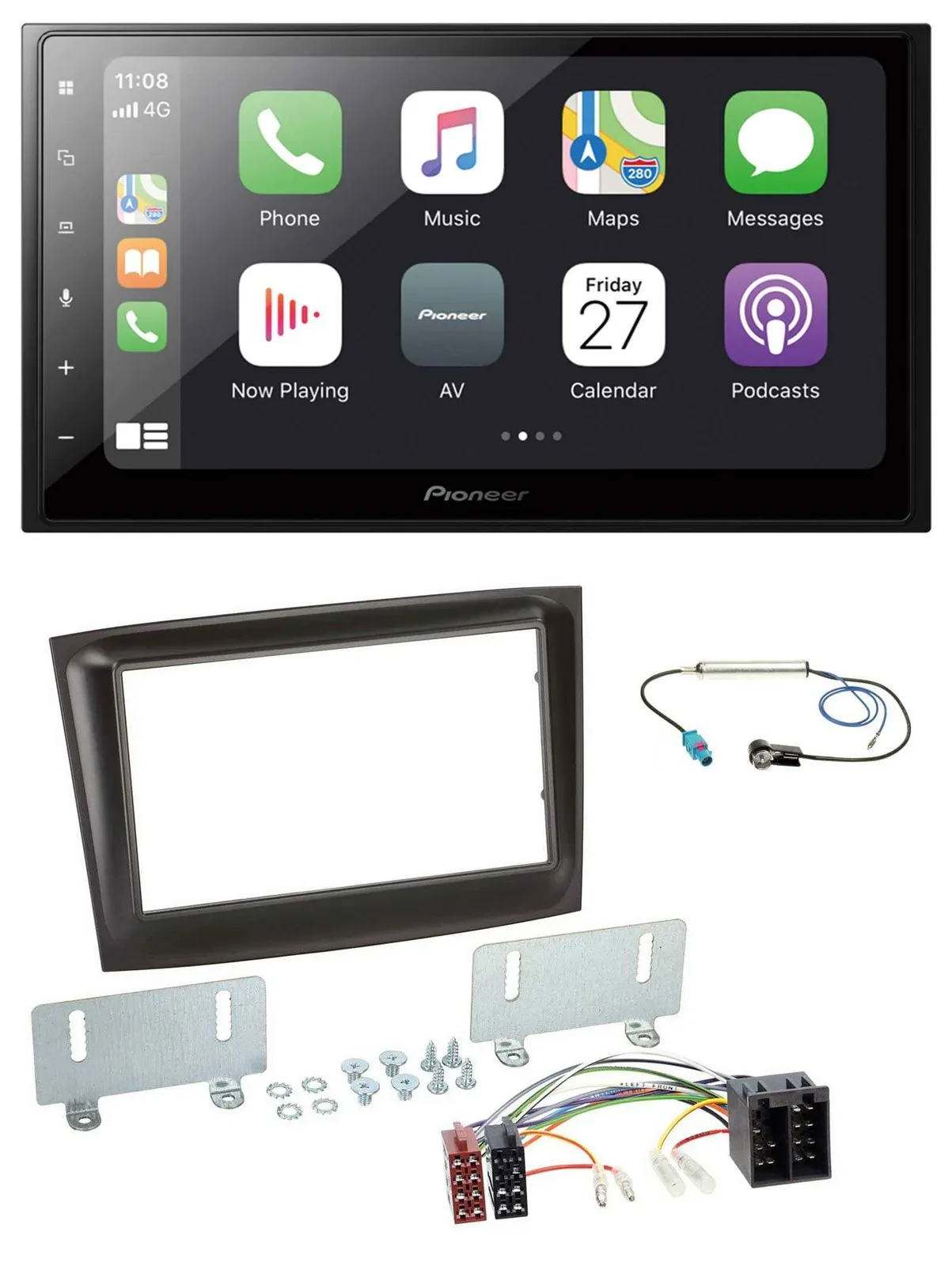 Автомагнитола Pioneer для Fiat Doblo (с 2015) 2DIN, Bluetooth, DAB, USB, MP3, чёрная