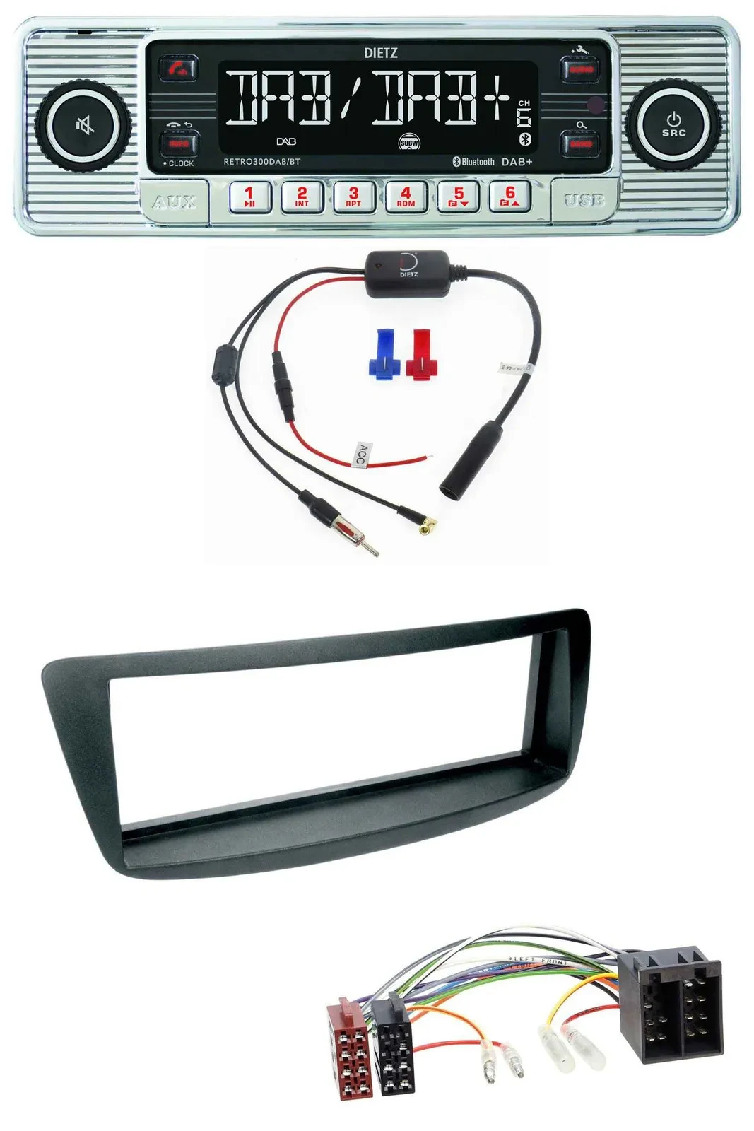 Dietz DAB USB MP3 Bluetooth Autoradio für Citroen C1 Peugeot 107 (05-14)