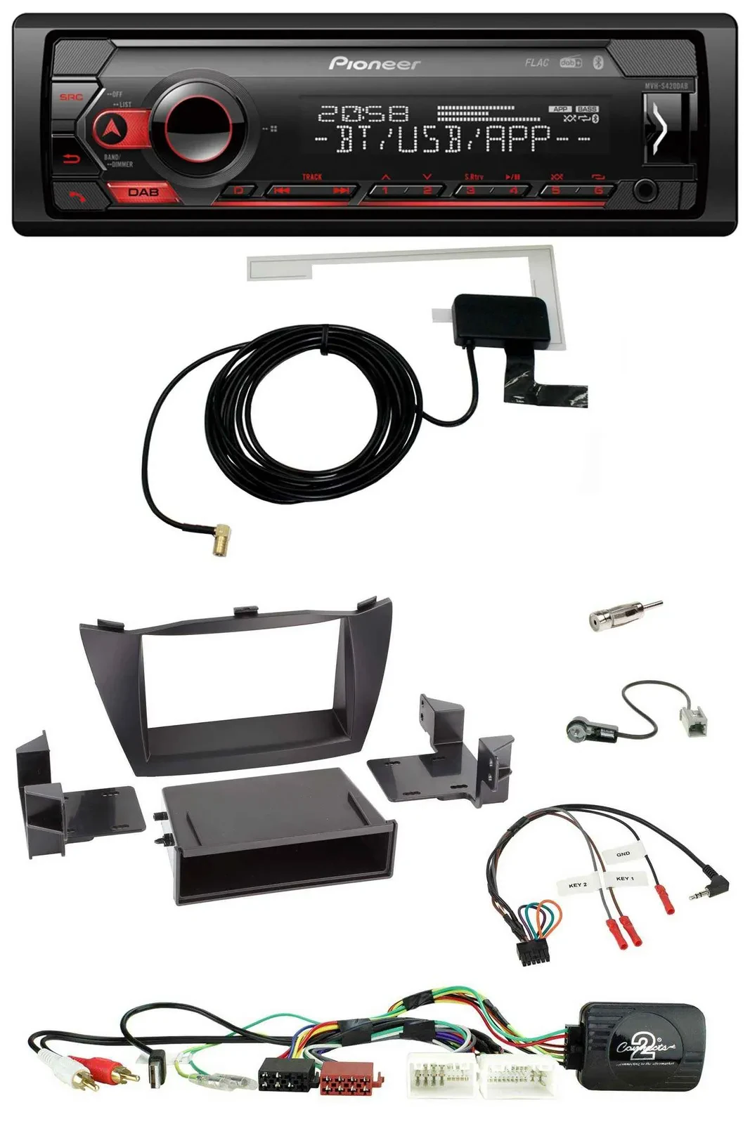 Автомагнитола для Hyundai Tucson 2010–2015 Pioneer DAB, USB, Bluetooth, поддержка управления на руле