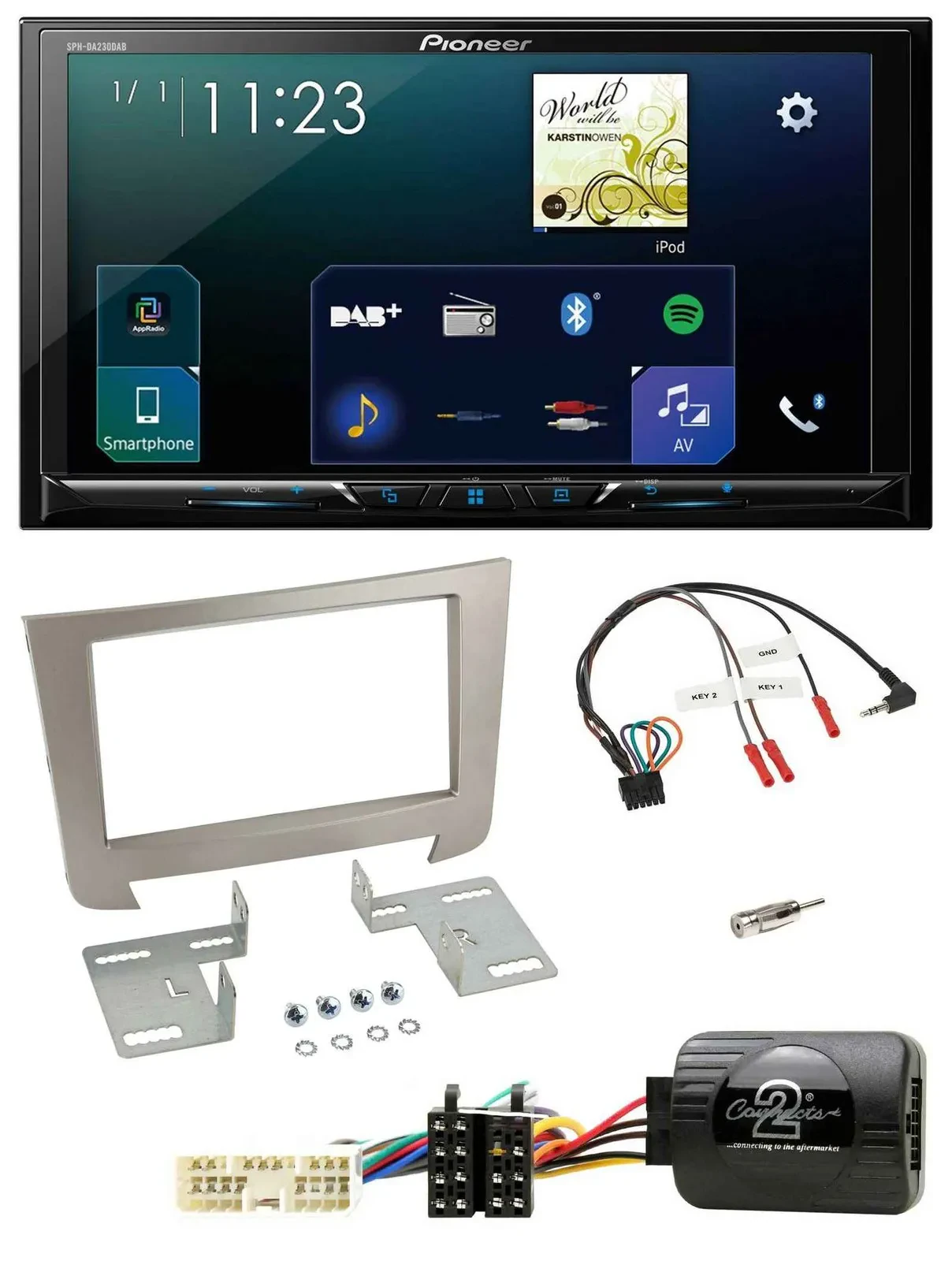 Автомагнитола Pioneer 2DIN, DAB, Bluetooth, USB для SsangYong Rexton