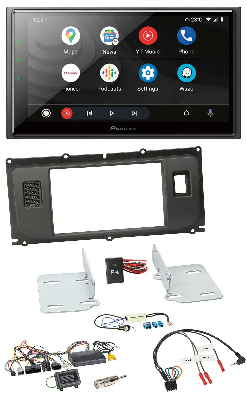 Pioneer USB 2DIN DAB Lenkrad Bluetooth Autoradio für Land Rover Evoque 2011-2013