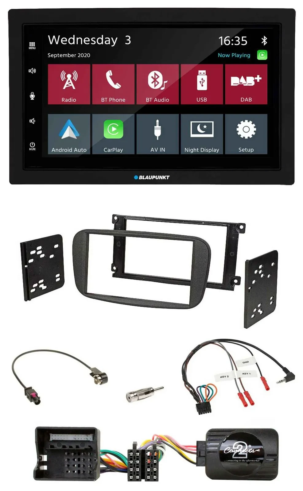 Blaupunkt DAB Bluetooth USB Lenkrad 2DIN Autoradio für Ford Galaxy Focus C-Max a