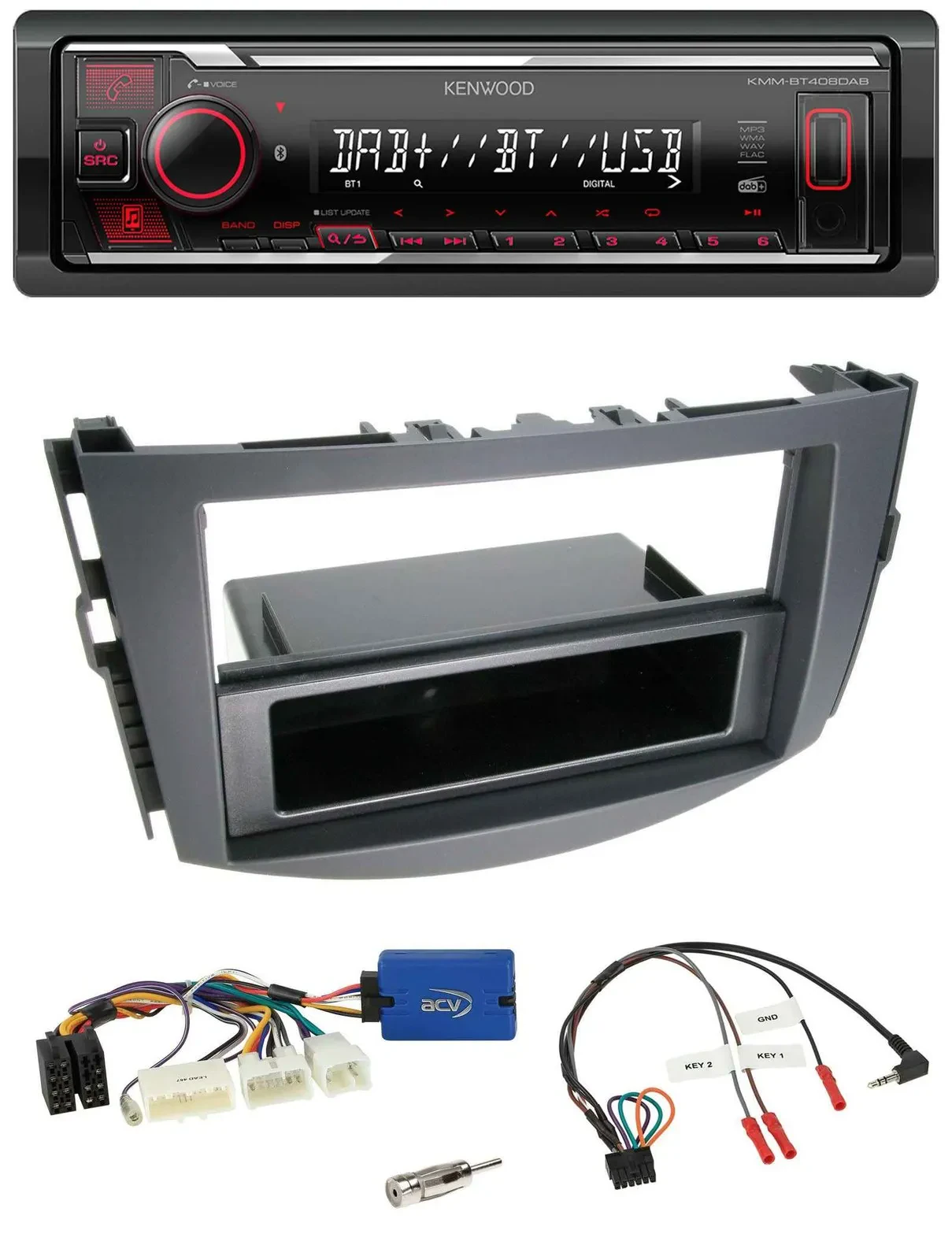 Kenwood Lenkrad Bluetooth USB DAB Autoradio für Toyota RAV-4 2011-2013