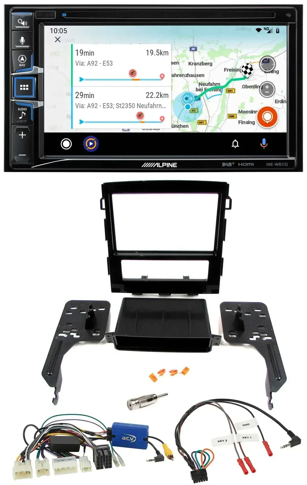 Автомагнитола Alpine 2DIN Bluetooth USB DAB с навигацией, поддержка кнопок на руле для Subaru Impreza (с 2018)