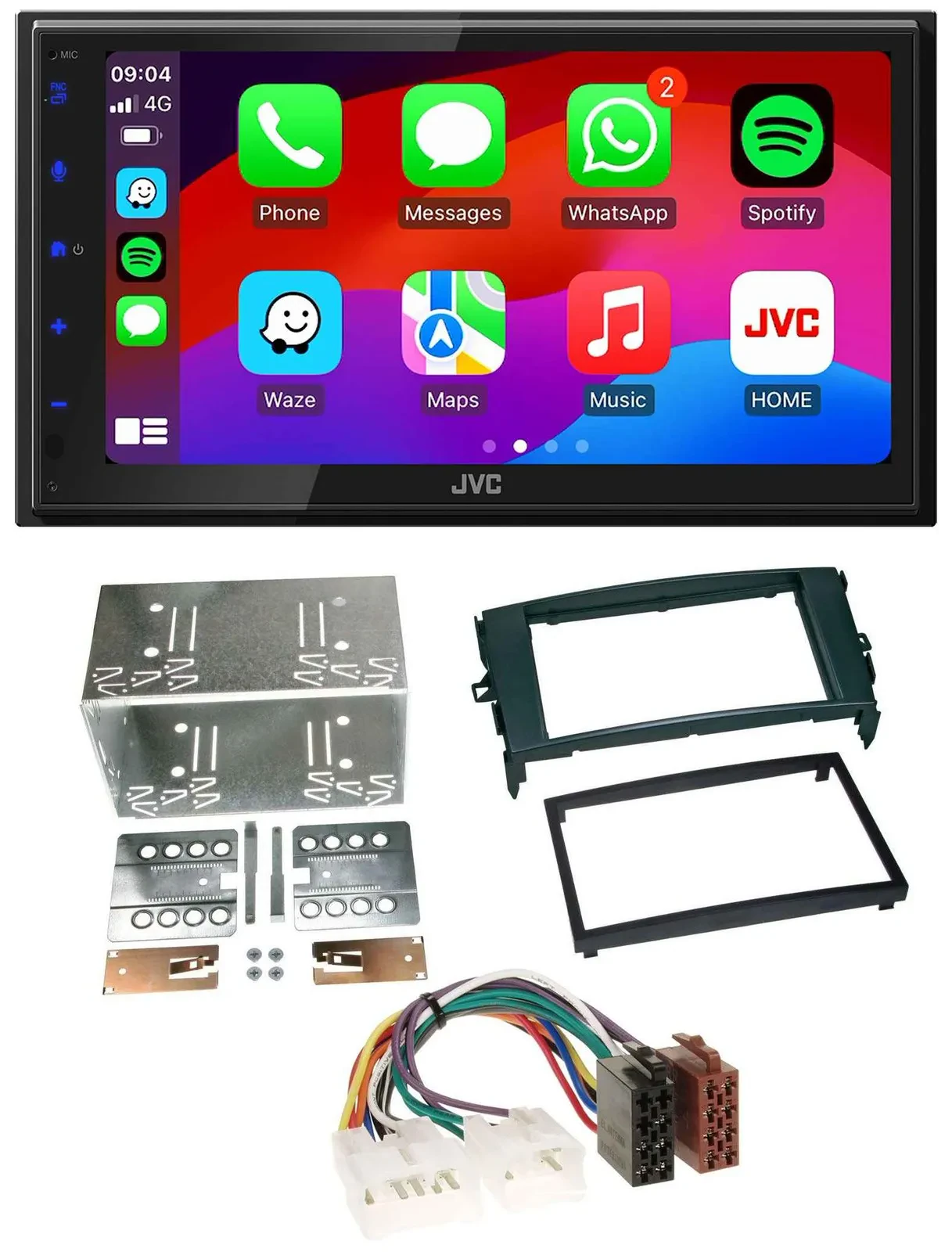 JVC Bluetooth USB MP3 2DIN DAB Autoradio für Toyota Auris 07-12 schwarz