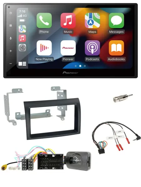 Pioneer DAB Bluetooth 2DIN USB Lenkrad Autoradio für Citroen Jumper ab 14 schwar