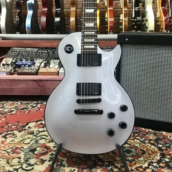Электрогитара Gibson Les Paul LPJ Refinished HH EMG Silver w/gigbag USA 2013