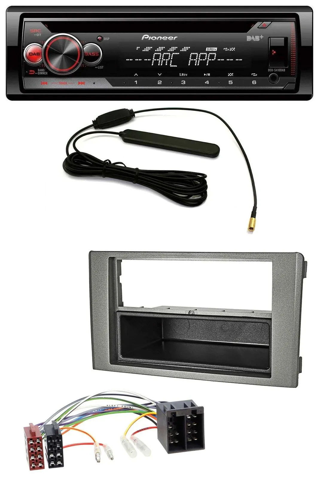 Pioneer CD USB AUX DAB MP3 Autoradio für Iveco Daily (06-14) dunkelgrau