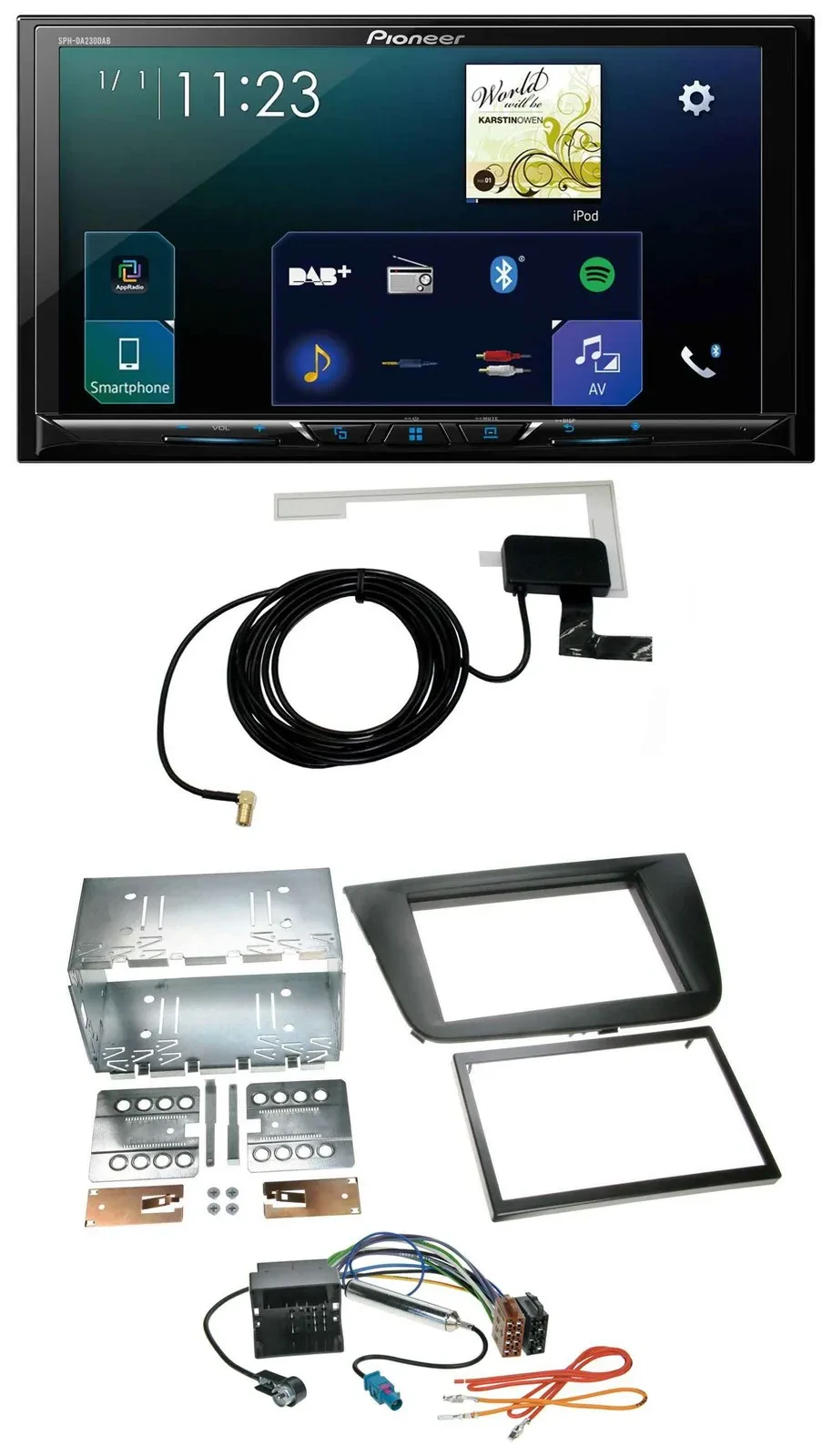 Pioneer 2DIN DAB USB MP3 Bluetooth Autoradio für Seat Leon 05-09 schwarz