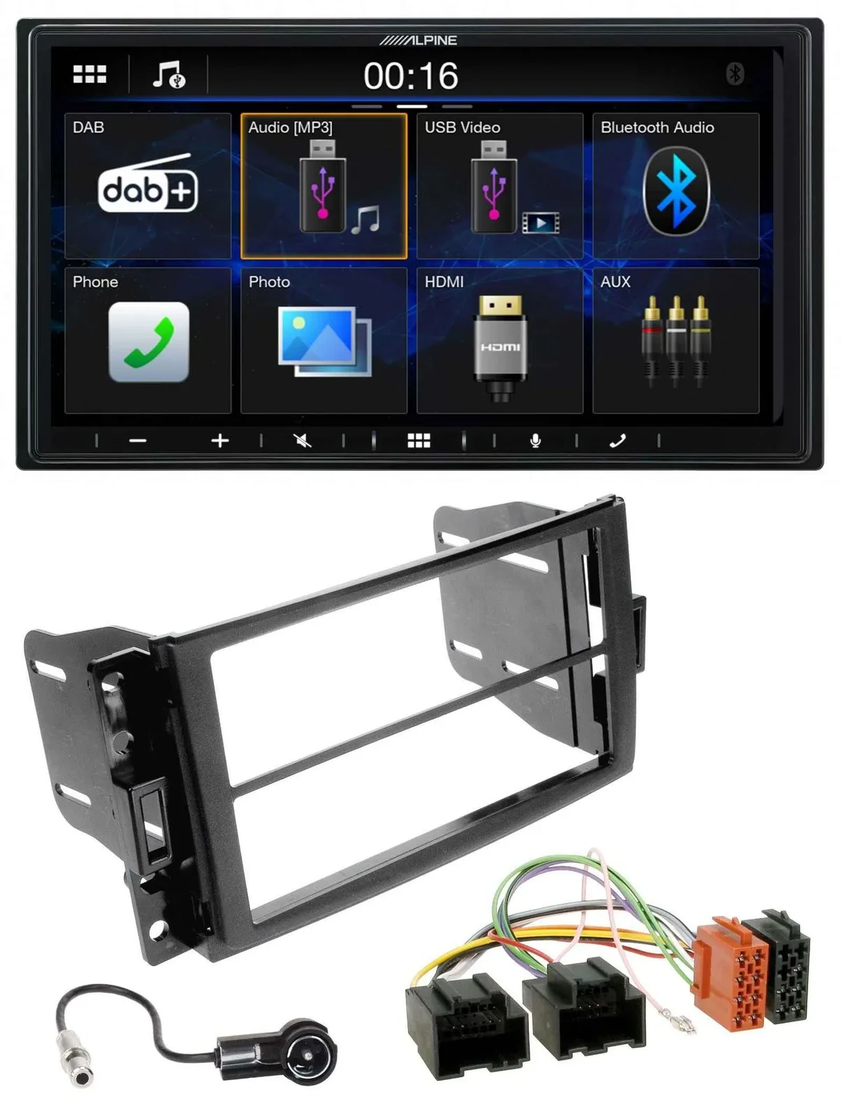 Alpine Bluetooth 2DIN MP3 DAB USB Autoradio für Chevrolet Corvette 05-13 Uplande