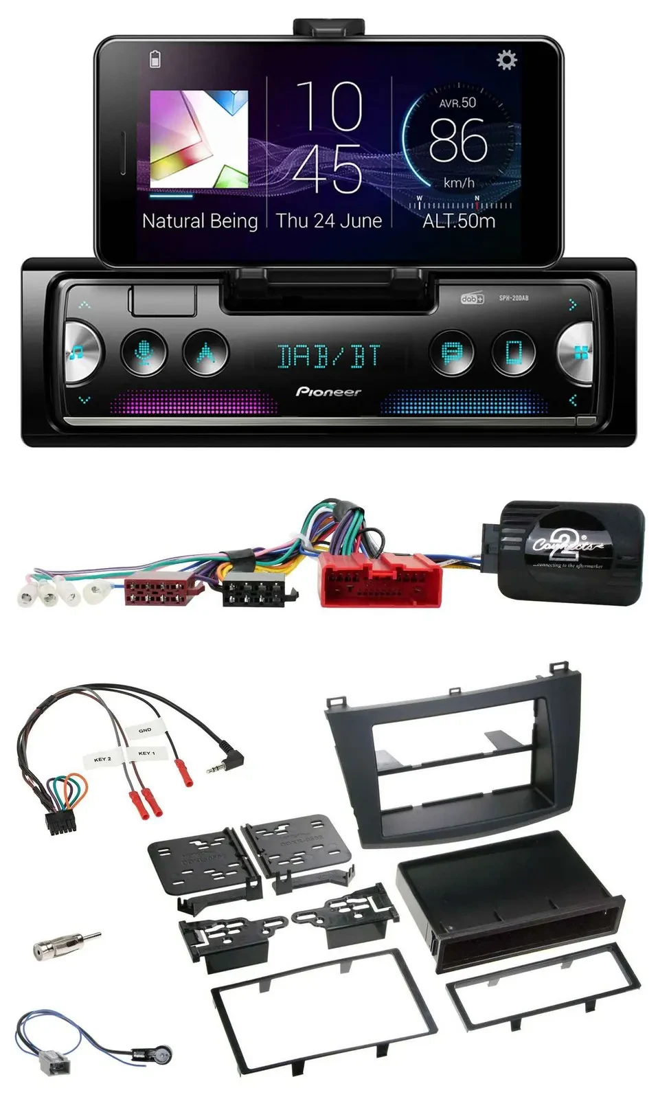 Автомагнитола для Mazda 3 2009–2013 Pioneer USB, Bluetooth, DAB, CAN-Bus