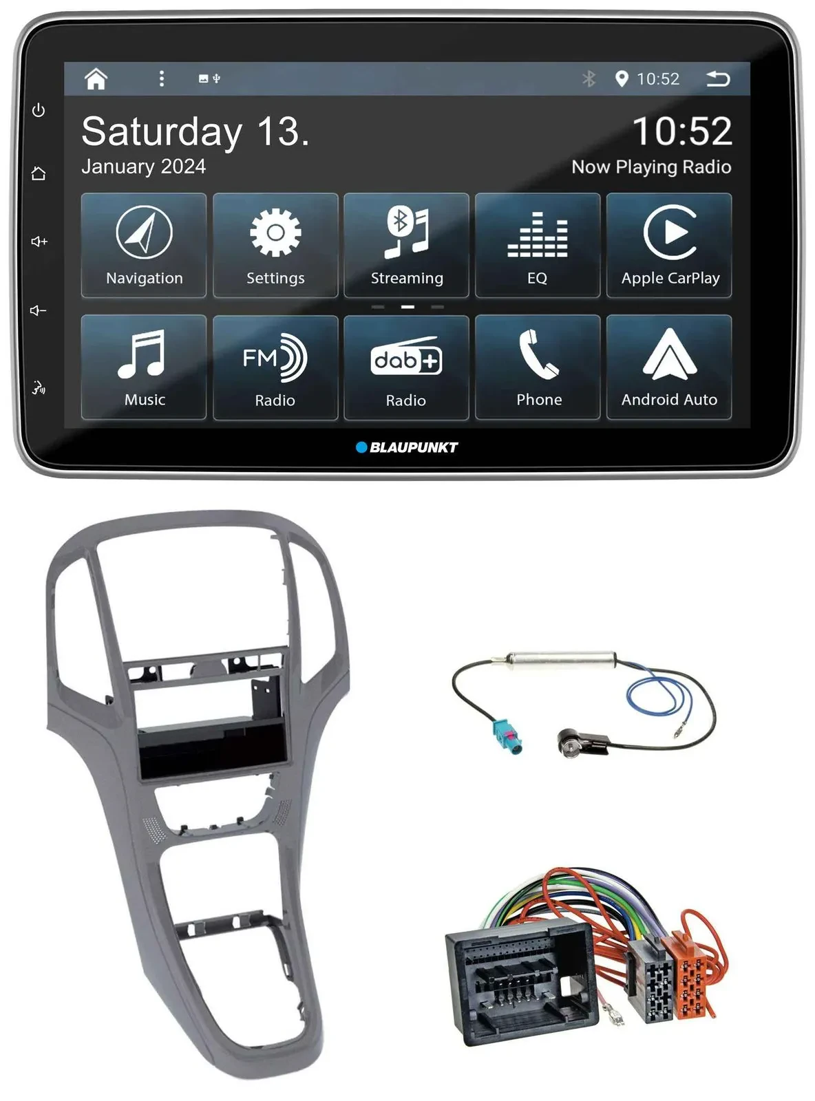 Blaupunkt USB DAB SD MP3 Bluetooth Autoradio für Opel Astra J ab 2009 Titan grau