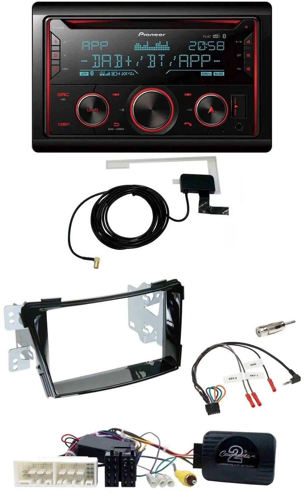 Автомагнитола для Hyundai i40 (с 2016) Pioneer 2-DIN DAB USB CD Bluetooth, поддержка кнопок на руле