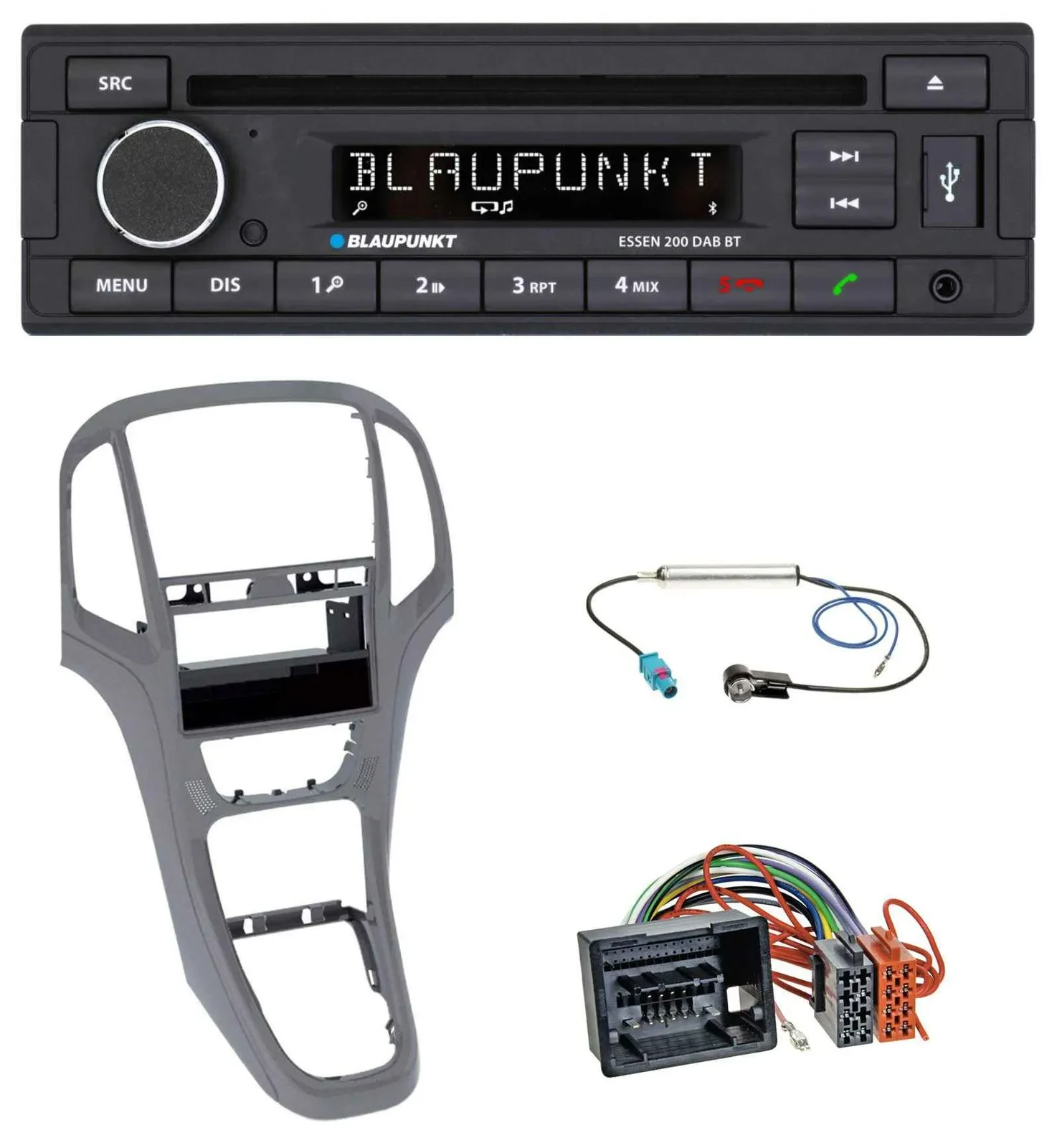 Blaupunkt USB MP3 Bluetooth DAB CD Autoradio für Opel Astra J ab 2009 Titan grau