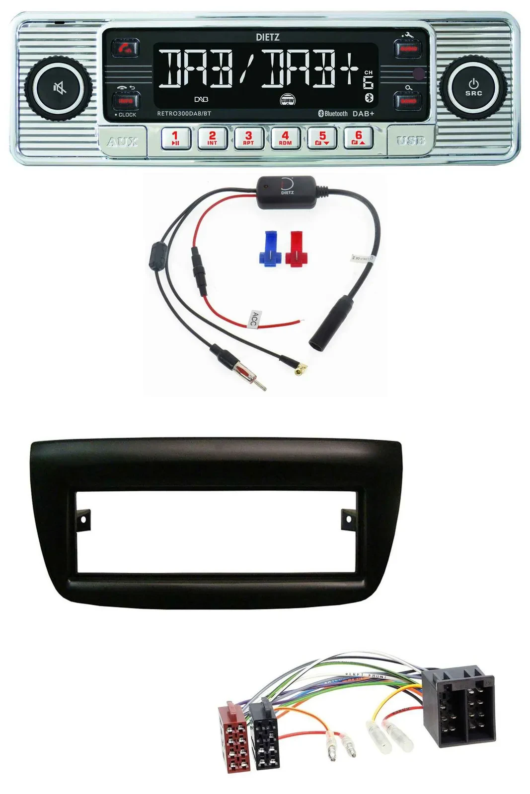 Dietz DAB USB MP3 Bluetooth Autoradio für Fiat Doblo 12-15 Opel Combo 10-15