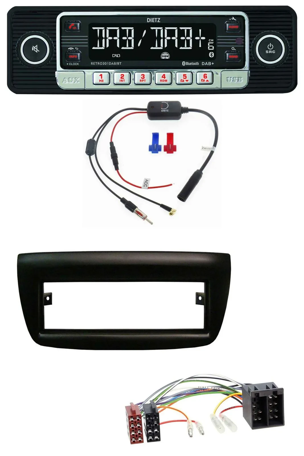 Dietz MP3 DAB Bluetooth USB Autoradio für Fiat Doblo 12-15 Opel Combo 10-15