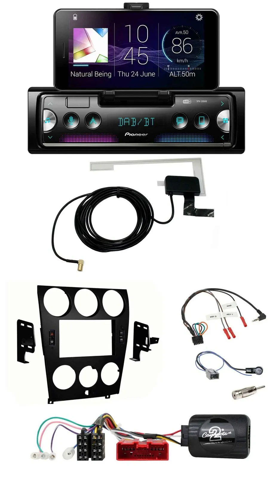 Автомагнитола для Mazda 6 (2006–2008) Pioneer DAB, Bluetooth, USB, поддержка управления на руле