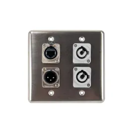 Elite Core Quad Wall Plate w/2 Power on B, 1 Tactical Ethernet, and 1 XLR...