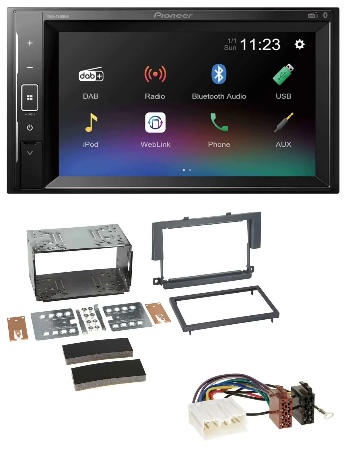 Pioneer DAB MP3 2DIN Bluetooth USB Autoradio für Mitsubishi Colt 2004-2009