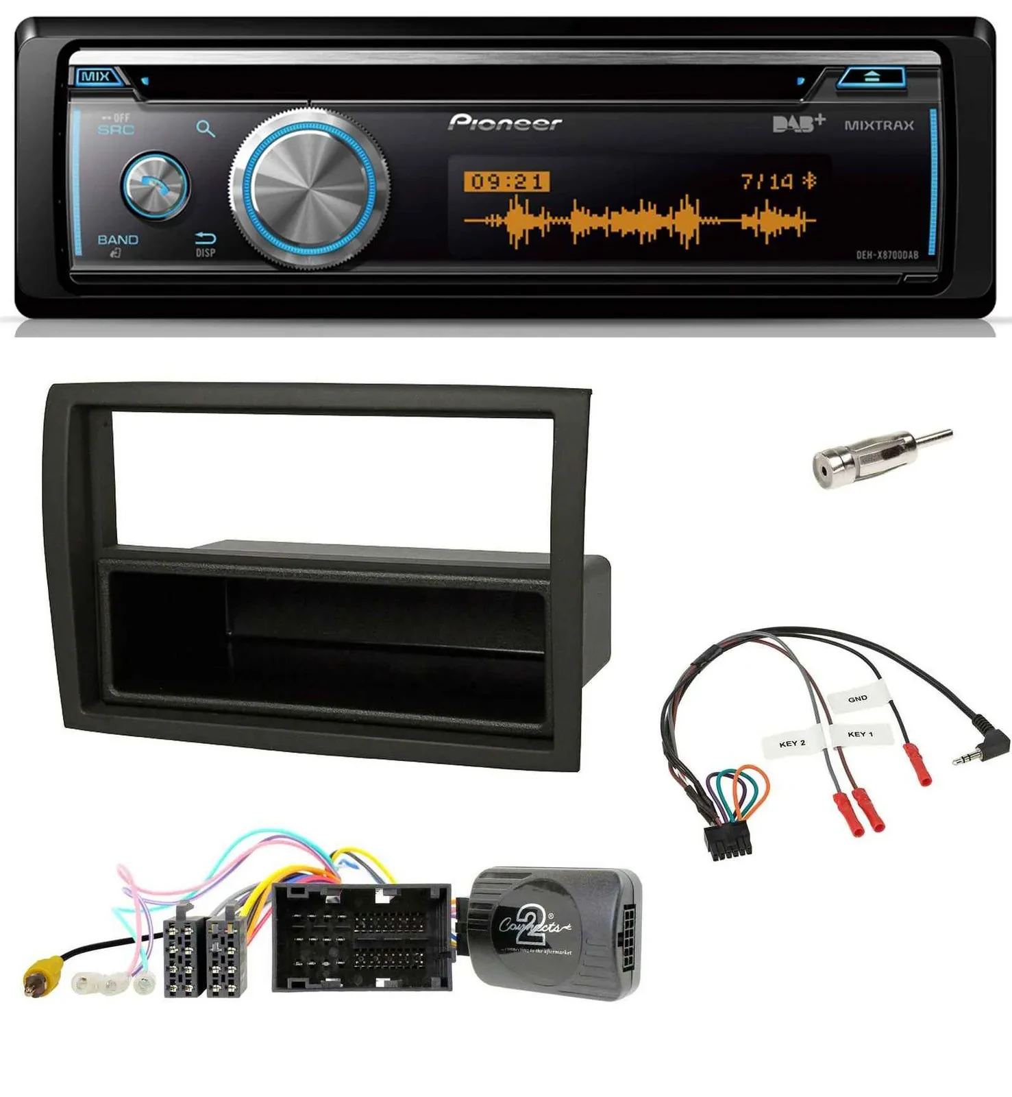 Автомагнитола Pioneer DAB USB CD Bluetooth для Citroen Jumper 2014–2021 черная