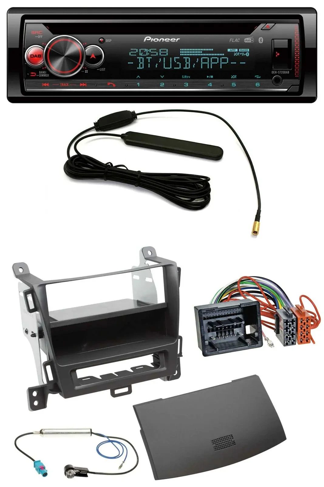 Pioneer USB DAB MP3 Bluetooth CD Autoradio für Opel Zafira Tourer ab 12 jet blac