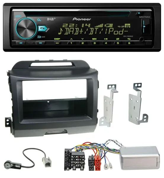 Pioneer DAB Lenkrad CD USB Bluetooth Autoradio für Kia Sportage 3 10-15 schwarz