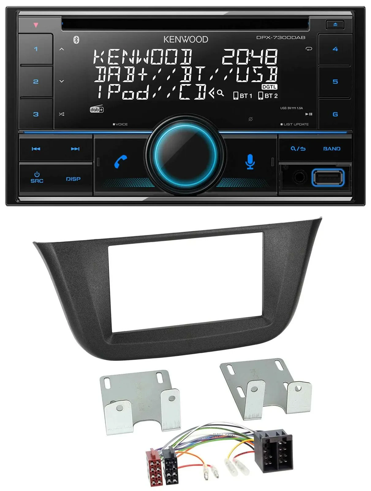 Kenwood CD 2DIN DAB USB MP3 Bluetooth Autoradio für Iveco Daily (ab 2014)