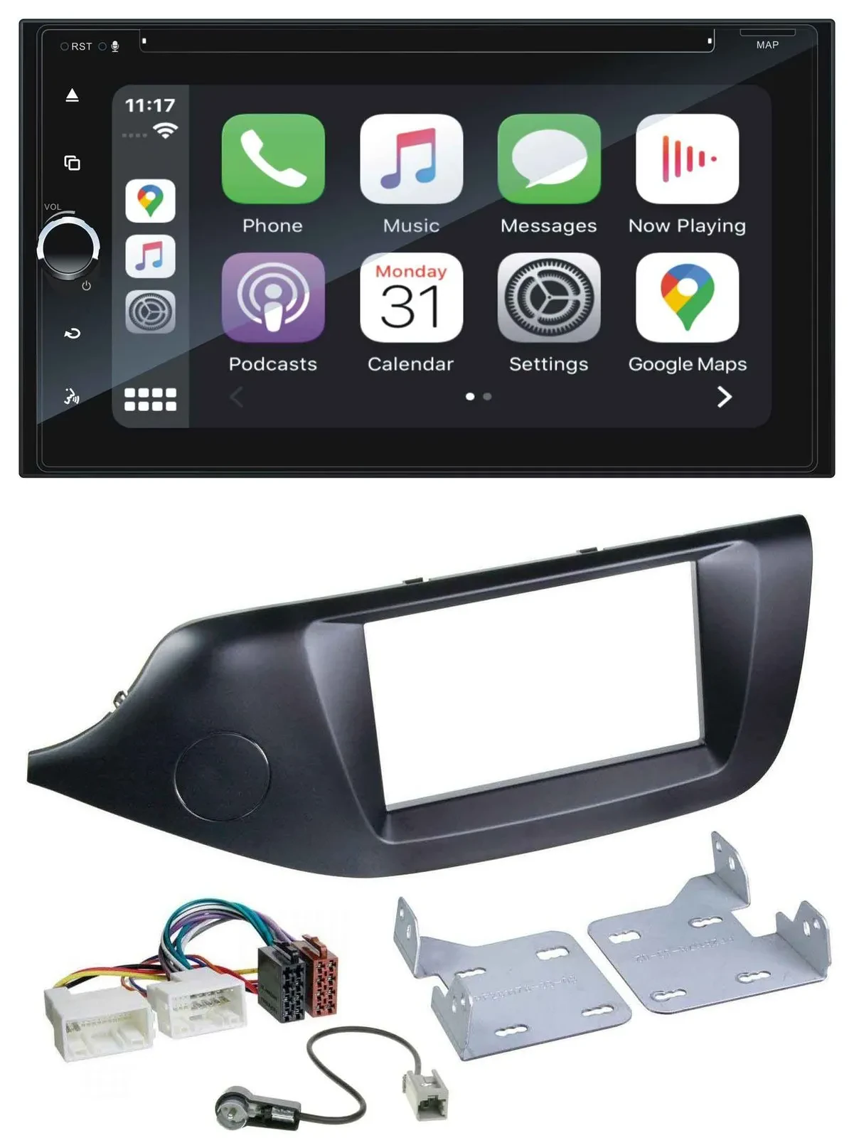 Автомагнитола для Kia Ceed Blaupunkt 2DIN Bluetooth DAB USB DVD MP3 черная