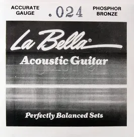 Струна для акустической гитары La Bella PW024, фосфорная бронза, калибр 24