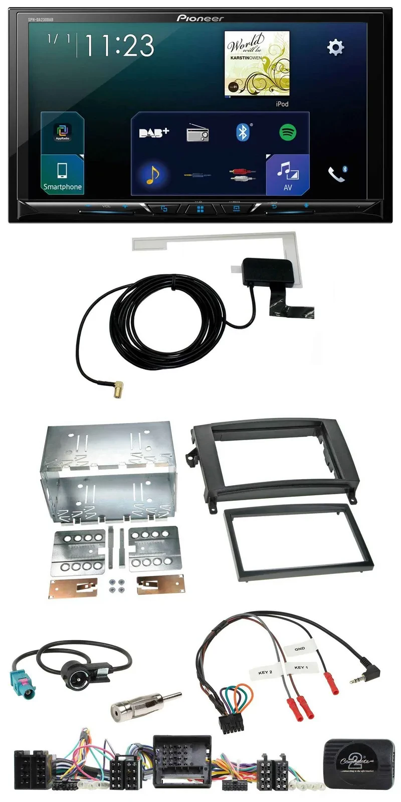 Pioneer 2DIN DAB USB Lenkrad Bluetooth Autoradio für Mercedes Vito Viano W639 Au